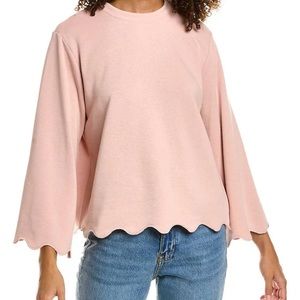 Splendid Nori Scalloped Trim Sweatshirt in Posie (M) - NWT